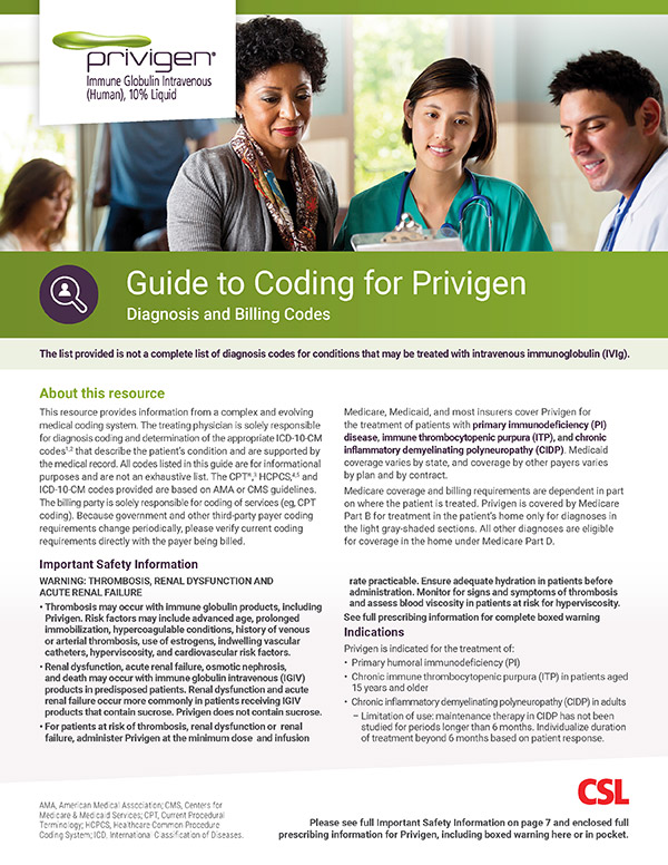 Download the Privigen coding guide