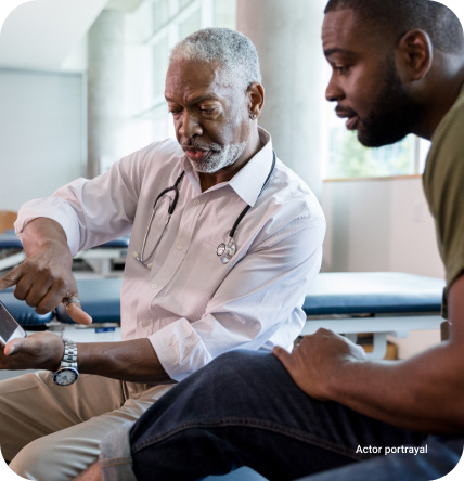 man consulting with a doctor